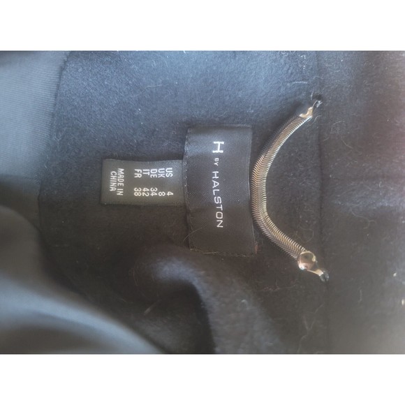 H By Halston Black Jacket Soft Polyester Zip Closure Women's 4 Asymmetrical - Picture 4 of 4